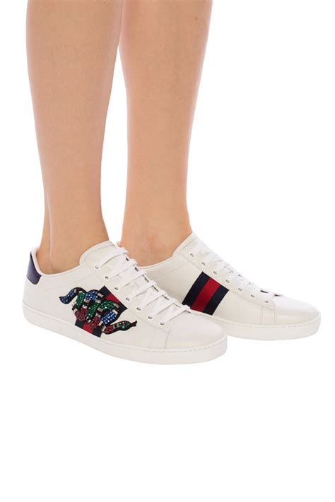 gucci snake sneaker review|Gucci ace embellished leather sneakers.